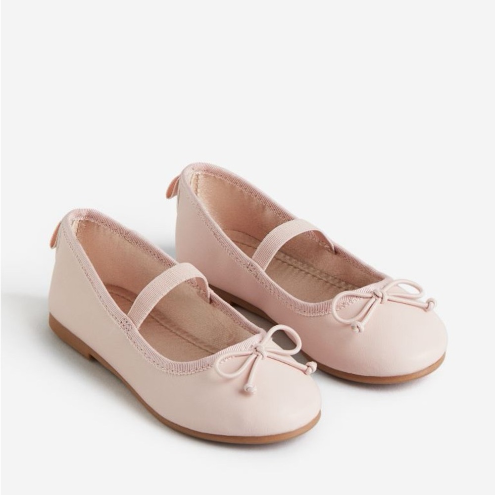 H&M Toddler Girls Bow Ballet Flats Blush size 27